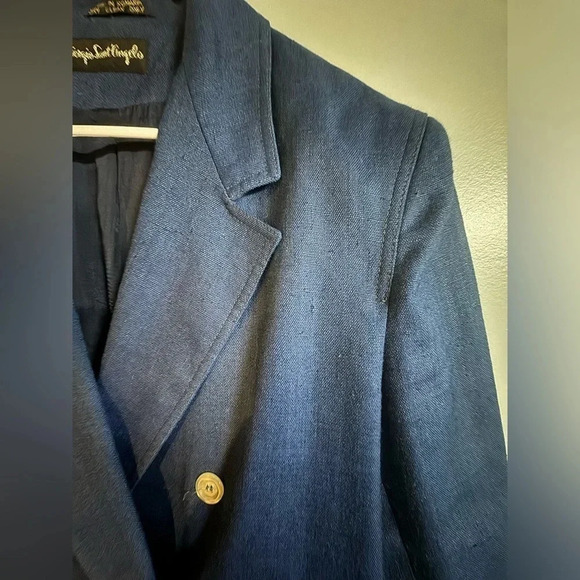 Giorgio Sant’ Angelo women’s blue‎ textured blazer 12 double breasted topcoat - Picture 4 of 6